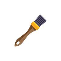 Simple icon of paintbrush with wooden handle for drawing vector