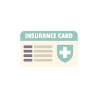 Insurance card icon depicting health coverage and medical protection vector