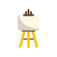 Wooden easel with blank canvas standing on white background vector