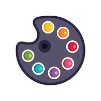 Round palette holding colorful paints for creative art projects vector