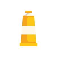 Yellow paint tube standing on white background vector