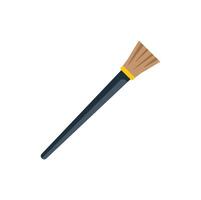 Single makeup brush with black handle angled view vector
