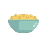Bowl containing delicious hummus with chickpeas on top vector