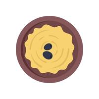 Bowl of hummus with olives on top, traditional middle eastern food vector
