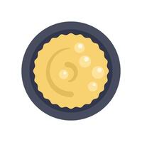 Delicious hummus with chickpeas served in a plate, top view vector