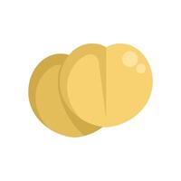Two round yellow vitamins lying on white background vector