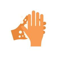 Two hands washing with soap and water icon vector