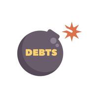 Debt bomb exploding causing financial crisis vector