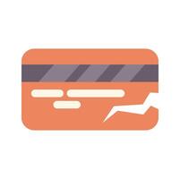 Broken credit card demonstrating debt and bankruptcy vector