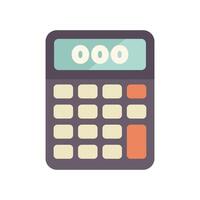 Calculator showing zero number displaying calculation accounting functions vector