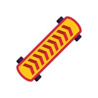 Yellow speed bump lying on road for speed control vector