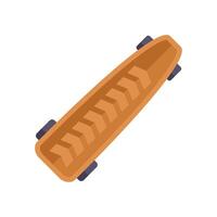 Longboard showing grip tape pattern for skating tricks vector