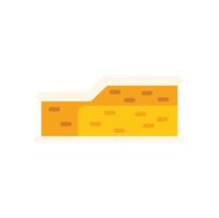 Delicious piece of cake with layers of filling and frosting vector