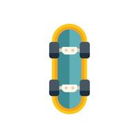 Skateboard top view showing deck and wheels vector