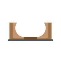 Small wooden skateboard ramp for beginners practicing tricks vector