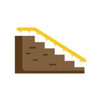 Brown stairs leading upwards with yellow railing vector