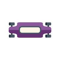 Purple longboard skateboard standing by on white background vector
