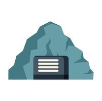 Big data server room located in mountain secure storage illustration vector