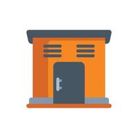 Orange electrical transformer box converting high voltage power lines to low voltage electricity for residential and commercial use vector