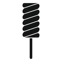 Round spiral lollipop on stick with twirls rotating candy vector