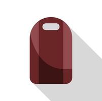 Dark red cutting board with rounded corners and hanging hole vector