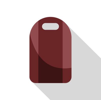 Dark red cutting board with rounded corners and hanging hole