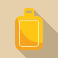 Yellow cutting board with long shadow on beige background vector