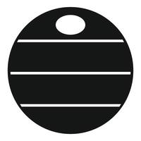 Round black label with hole and white stripes for luggage identification vector
