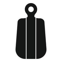 Black cutting board with hole for hanging showing wood grain vector