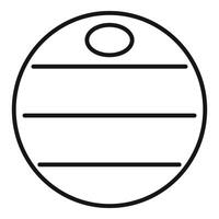 Round label featuring horizontal lines and a hole for hanging vector