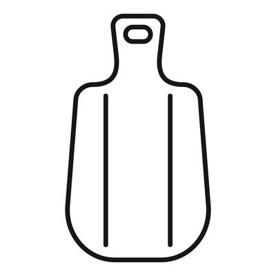 Plastic kitchen cutting board with handle and grooves for draining liquids