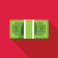 Wrapped stack of money symbolizing savings and investment on red background vector