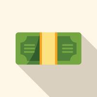 Stack of money wrapped with gold ribbon symbolizing wealth and savings vector