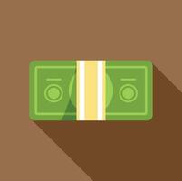 Stack of money wrapped with yellow ribbon symbolizing savings and investment vector