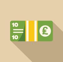Stack of ten pound banknotes representing savings and investment vector