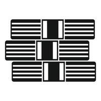 Stack of three books with black covers and white titles forming a pile vector