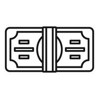 Stack of cash wrapped with a rubber band, finance and savings concept vector