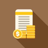 Mobile banking app showing bill and coins representing online payment vector