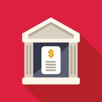 Bank building showing financial statement with dollar sign, secure investment and banking services vector