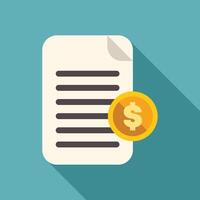 Document with dollar coin representing online payment vector