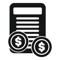 Financial report with coins representing payment and investment vector