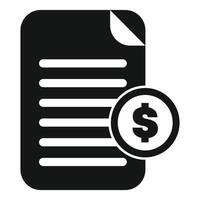 Financial document with dollar symbol representing payment or invoice vector