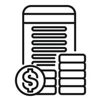 Mobile banking app managing financial budget with coins and dollar symbol vector