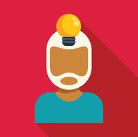 Light bulb emerging from person head symbolizing new idea generation vector