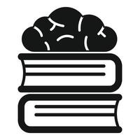 Brain power increasing knowledge and wisdom through books icon vector