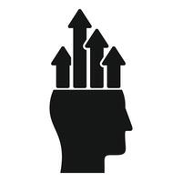 Personal growth showing with head and upward arrows vector