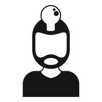 Man having a great idea light bulb icon representing creativity and innovation vector