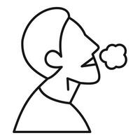 Man exhaling air showing respiratory activity and breathing process vector