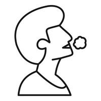 Man exhaling air showing respiratory system functioning vector