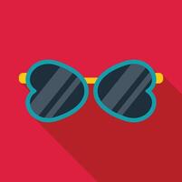 Heart shaped sunglasses symbolizing love and summer romance vector